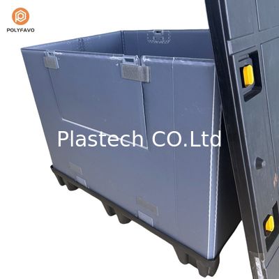 Синий складной пластиковый паллетный ящик-рукав для индивидуального хранения и упаковки