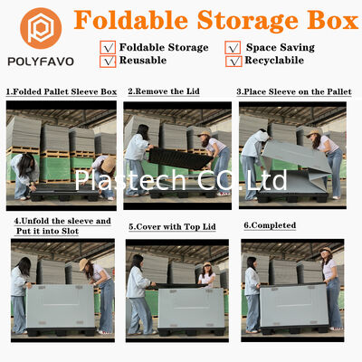 Складные пластиковые контейнеры 1200x1000 с гофрированным рукавом для европоддона