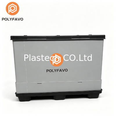  Custom Design Collapsible Pallet Box, Bulk Box 300kg Dynamic 500kg Static Load, 10mm 12mm Wall Custom Windows Cutouts