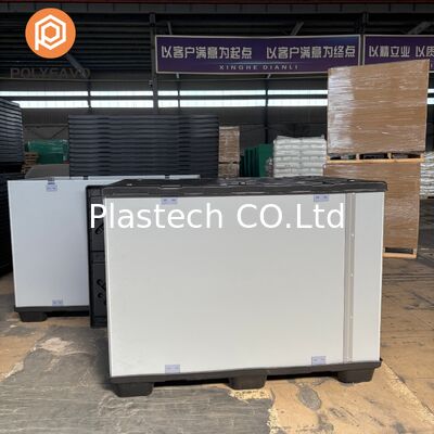 Collapsible Box Two C Shaped Coaming Walls, EVA Lining Protective Pallet Sleeve, Plastic Base Container Custom Color
